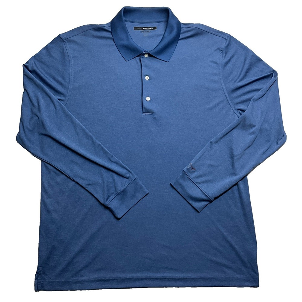 Greg Norman Men's Blue Long Sleeve Polo Shirt Size XL - Picture 1 of 7
